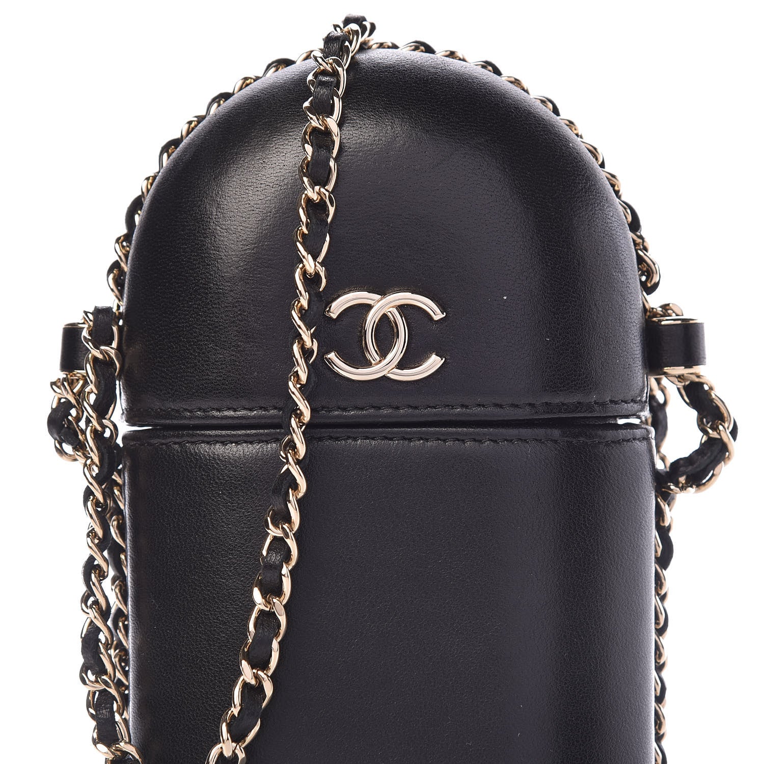 Chanel Lambskin Chain Around Phone Holder Black 8 of 13