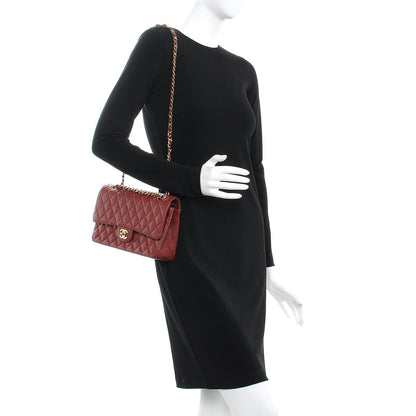 Chanel Caviar Quilted Medium Double Flap Dark Red 2 of 8