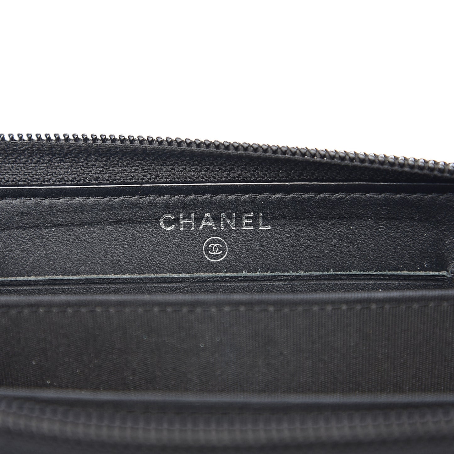 Patent Quilted Small Boy Zip Around Wallet Black