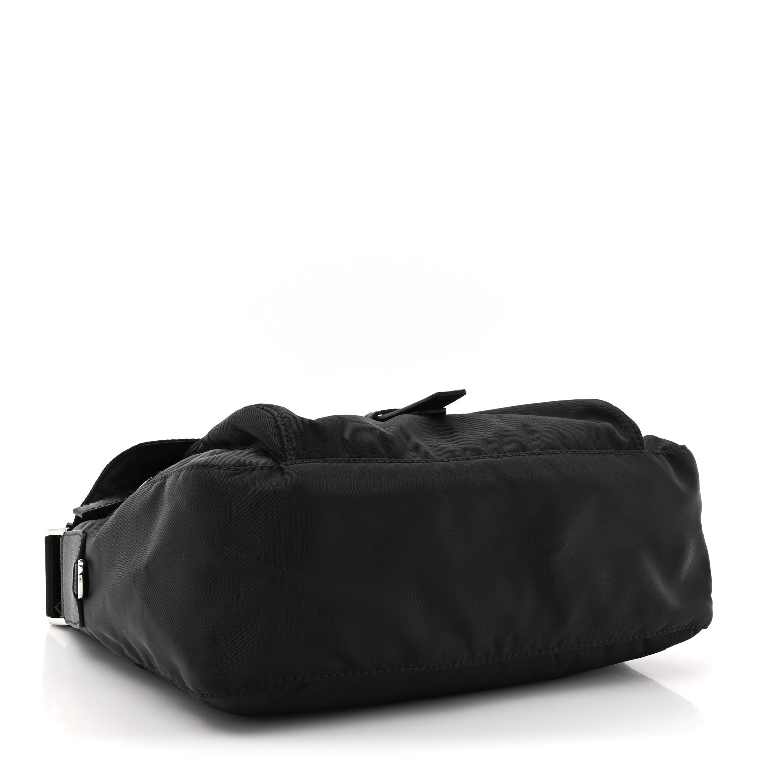 Prada Re-Nylon Vela Saffiano Pocket Single Buckle Messenger Shoulder Bag Black 4 of 9