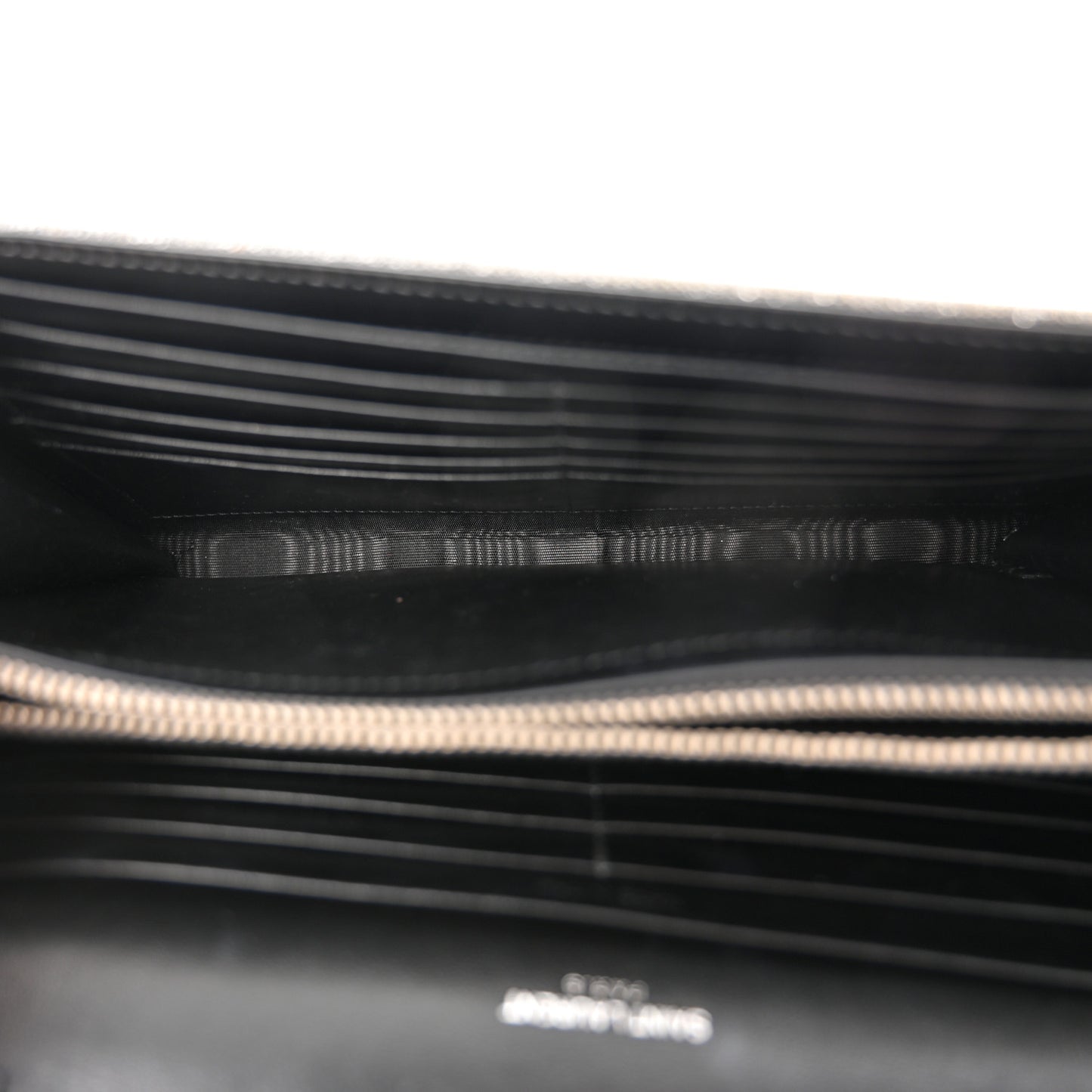 Metallic Sparkle Fabric Monogram Chain Wallet Anthracite