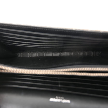 Saint Laurent Metallic Sparkle Fabric Monogram Chain Wallet Anthracite 5 of 10