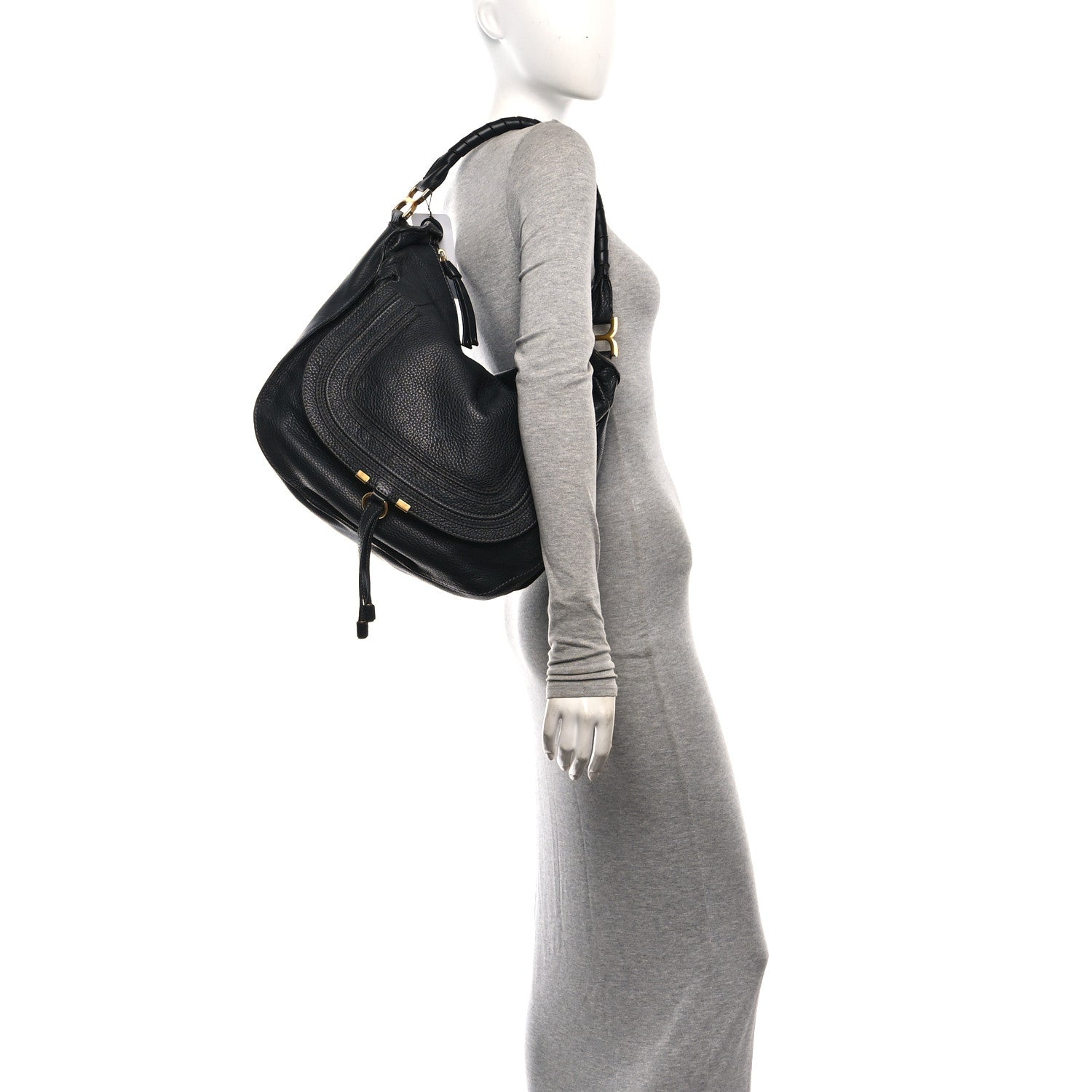 Chloe Calfskin Large Marcie Hobo Stone 2 of 12