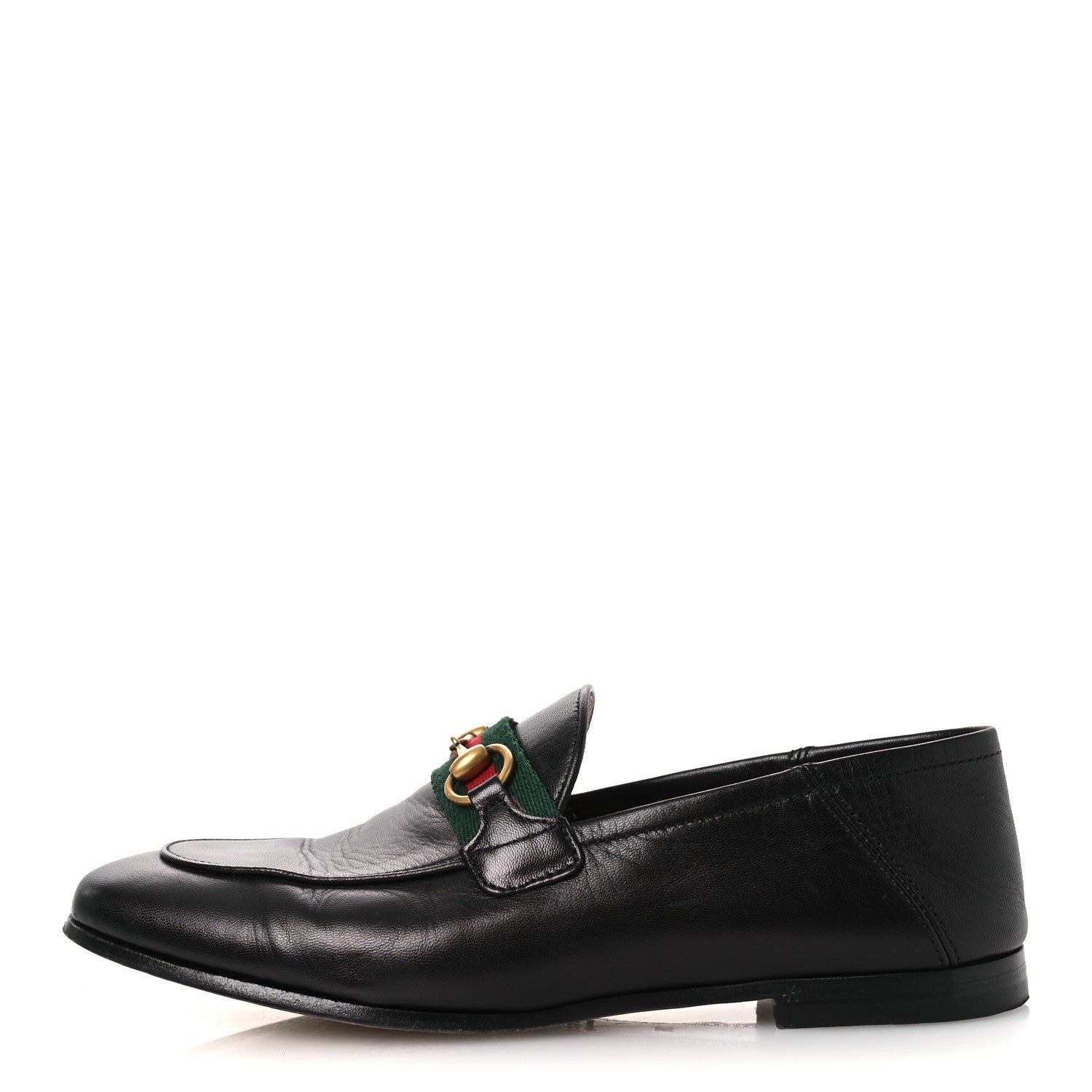 Gucci Malaga Kid Web Womens Horsebit Loafers 36 Black 1 of 13