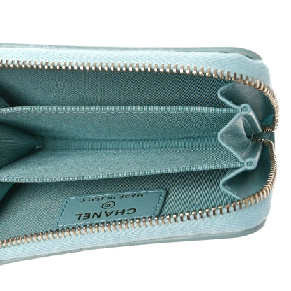 Chanel Caviar Quilted Filigree Coin Purse Light Blue 5 of 10