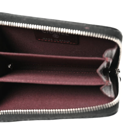 Chanel Lambskin Quilted Zip Coin Purse Black 5 of 10