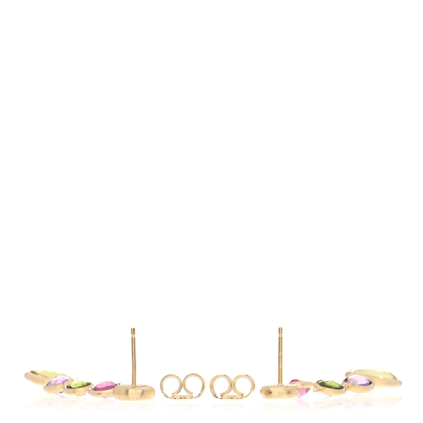 18K Yellow Gold Multi Gemstone Jaipur Earrings
