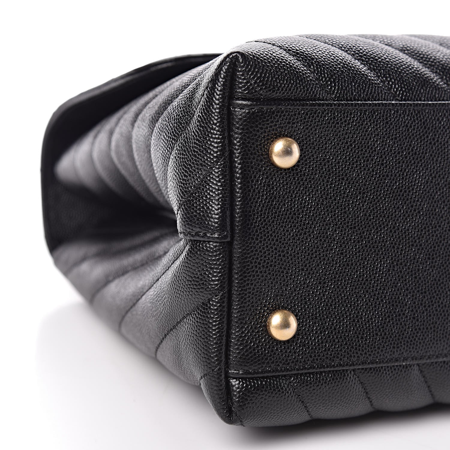 Chanel Caviar Chevron Quilted Medium Coco Handle Flap Black 9 of 11