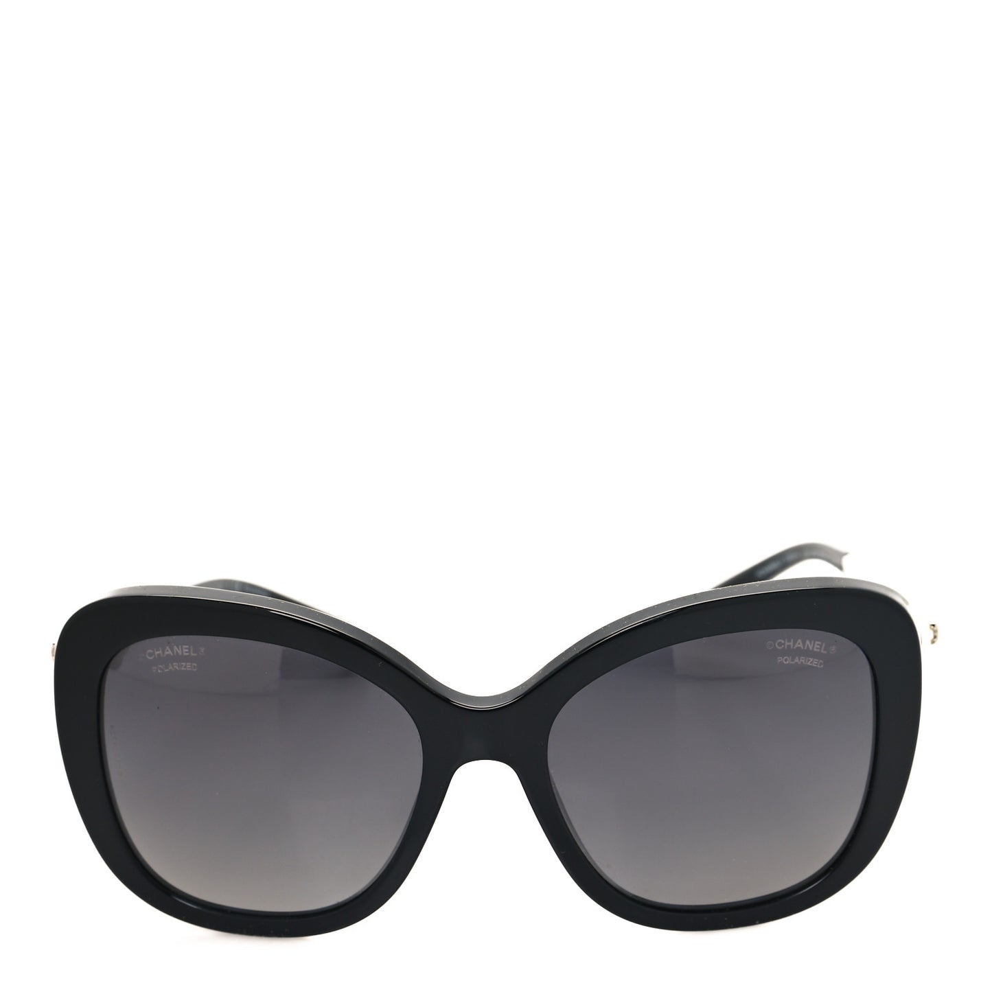 Acetate Polarized Butterfly Winter Pearl Sunglasses 5339-H Black