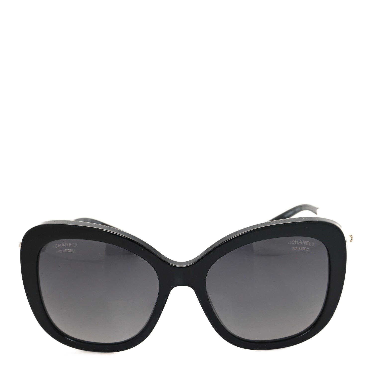 Chanel Acetate Polarized Butterfly Winter Pearl Sunglasses 5339-H Black 2 of 8