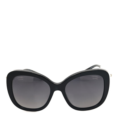 Chanel Acetate Polarized Butterfly Winter Pearl Sunglasses 5339-H Black 2 of 8