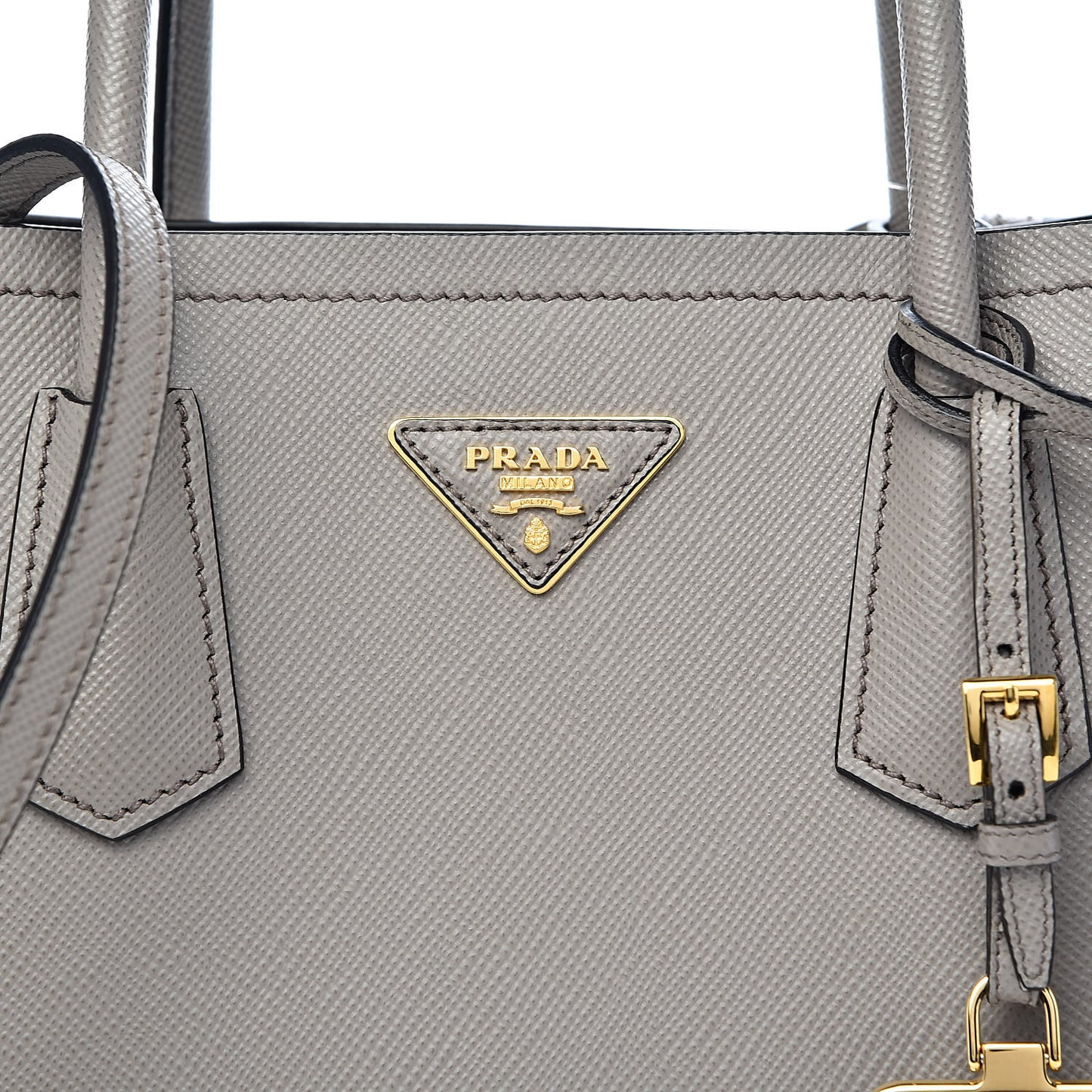 Saffiano Cuir Medium Double Bag Argilla