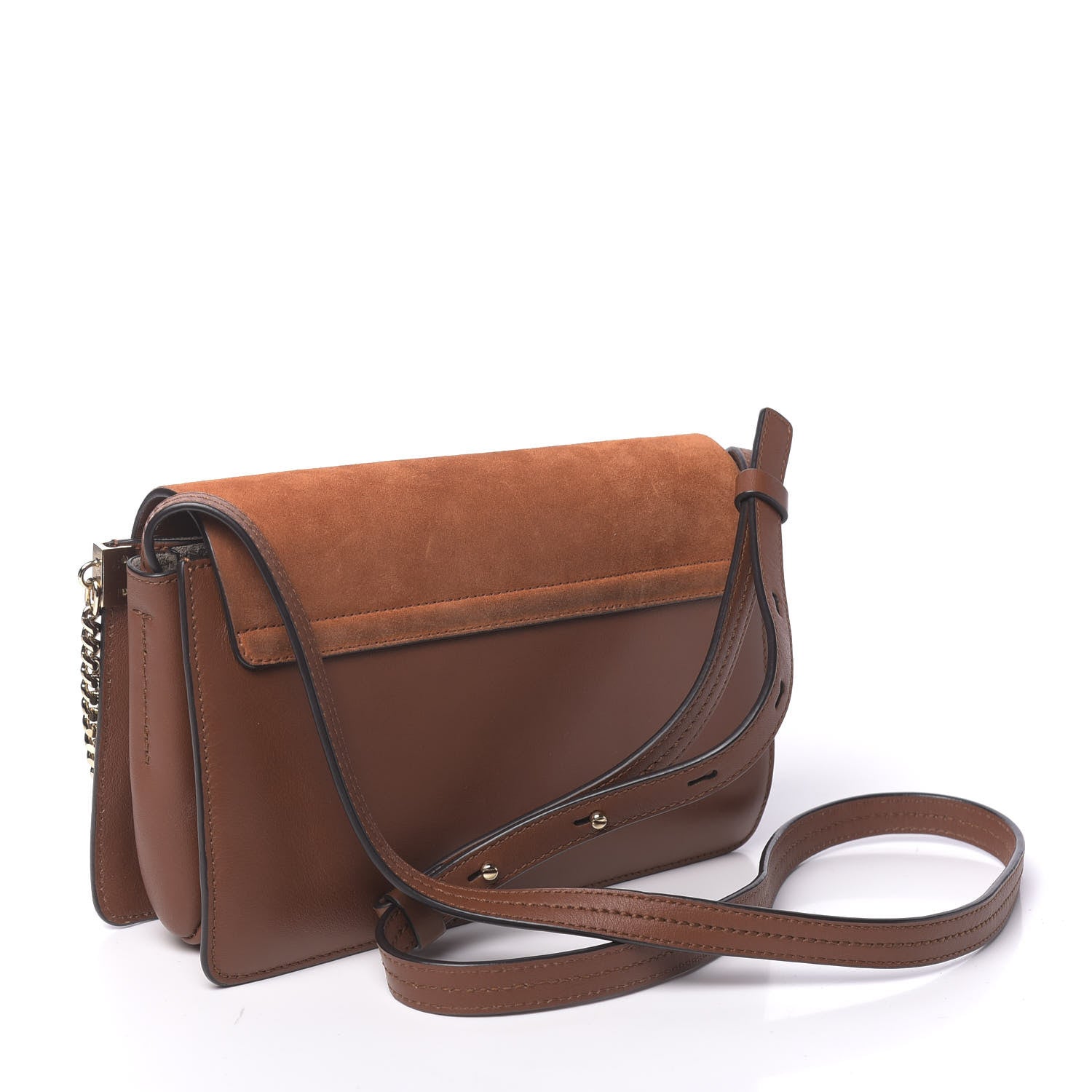 Chloe Suede Calfskin Small Faye Shoulder Bag Tobacco 3 of 12