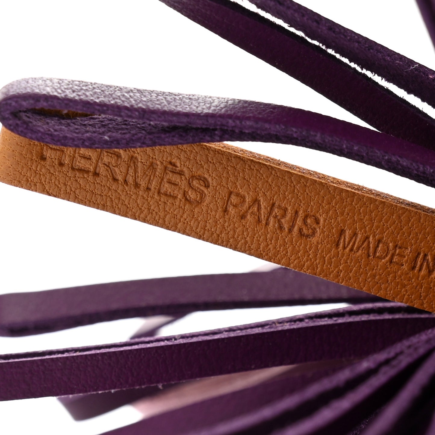 Lambskin Tri-Color Carmen Tassel Key Holder Sesame Mauve Sylvestre