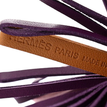 Hermes Lambskin Tri-Color Carmen Tassel Key Holder Sesame Mauve Sylvestre 4 of 4
