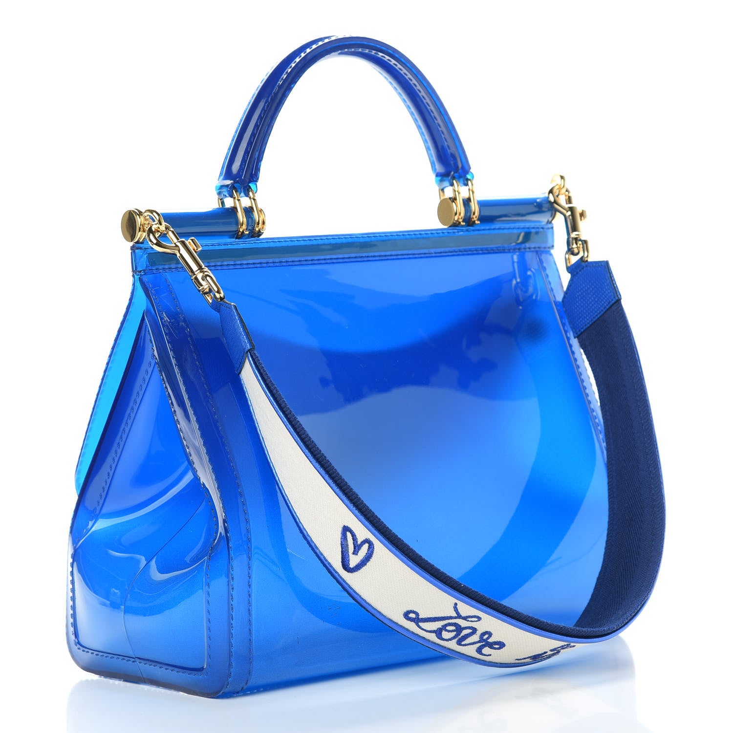 Dolce & Gabbana Rubber Semi Transparent Miss Sicily Satchel Blue 4 of 11