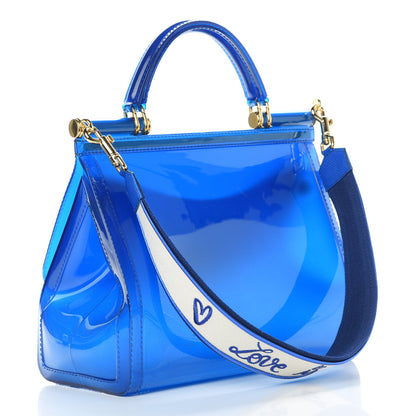 Dolce & Gabbana Rubber Semi Transparent Miss Sicily Satchel Blue 4 of 11