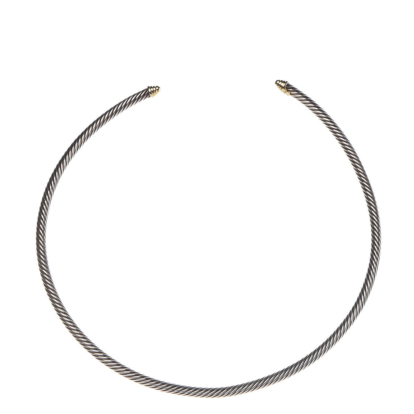 Sterling Silver 18K Yellow Gold 4mm Cable Choker Necklace