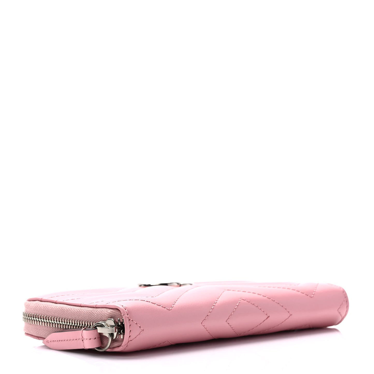 Calfskin Matelasse GG Marmont Zip Around Wallet Wild Rose