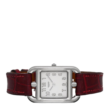 Hermes Stainless Steel Alligator 23mm Cape Cod Quartz Watch Braise 2 of 5