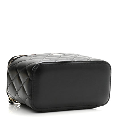 Chanel Lambskin Quilted Small Top Handle Vanity Case With Chain Black 4 of 10