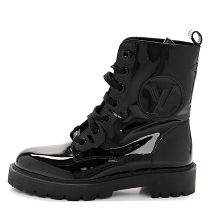 Louis Vuitton Patent Territory Ranger Boots 39 Black 1 of 9