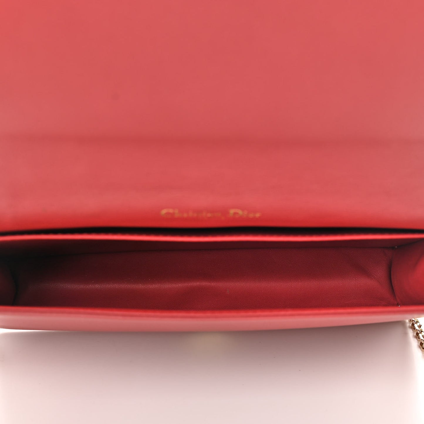 Lambskin Cannage Lady Dior Clutch Red