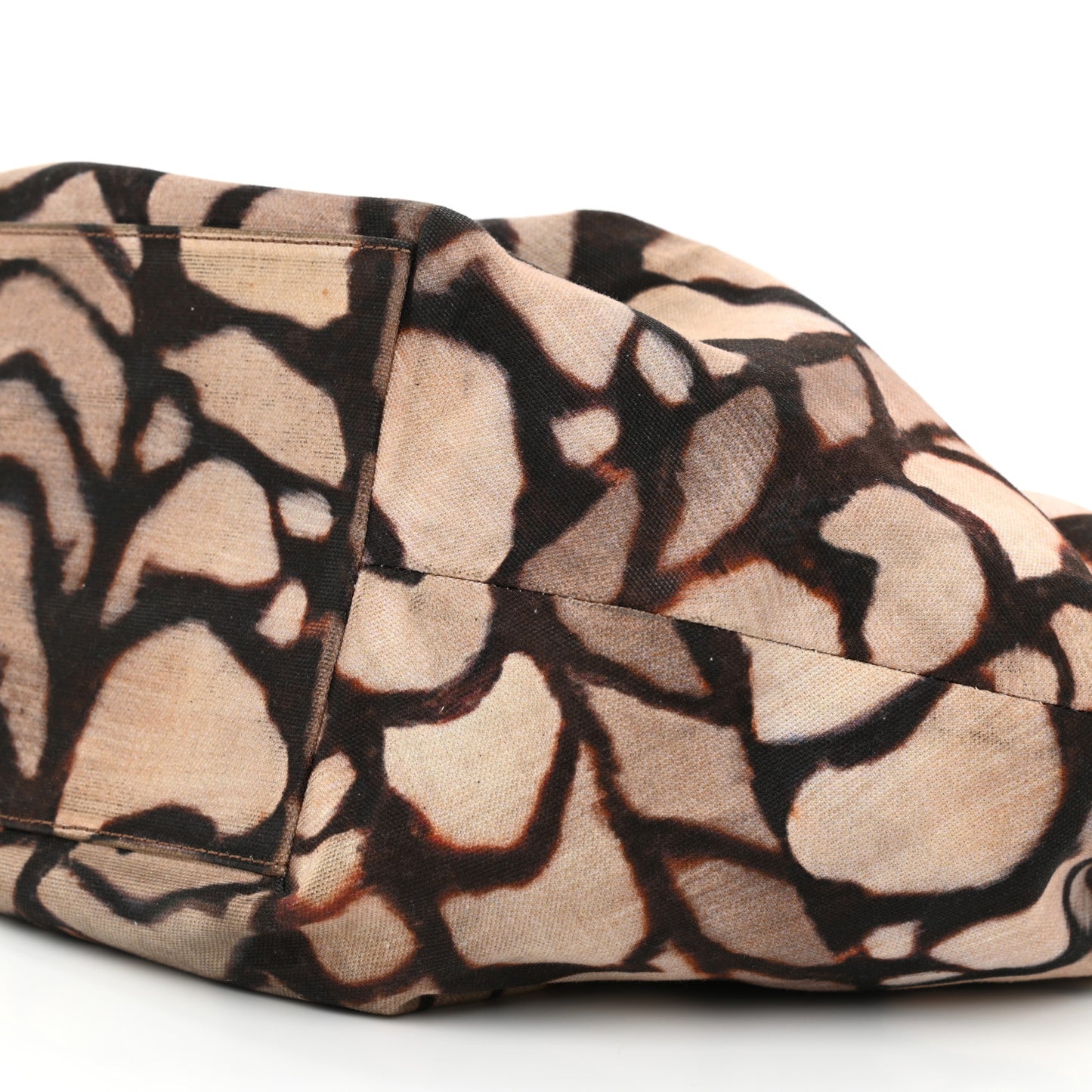 Calfskin Canvas Diego Shell Print Tote Brown