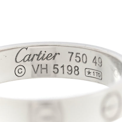 Cartier 18K White Gold 3.5mm LOVE Wedding Band Ring 49 4.75 4 of 4