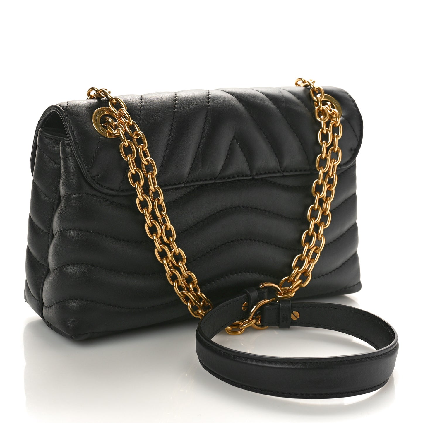 Calfskin LV New Wave Chain Bag Black
