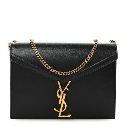 Saint Laurent Grain De Poudre Monogram Cassandra Clasp Bag Black 1 of 10