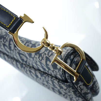 Christian Dior Monogram Double Saddle Bag Navy Blue 11 of 11