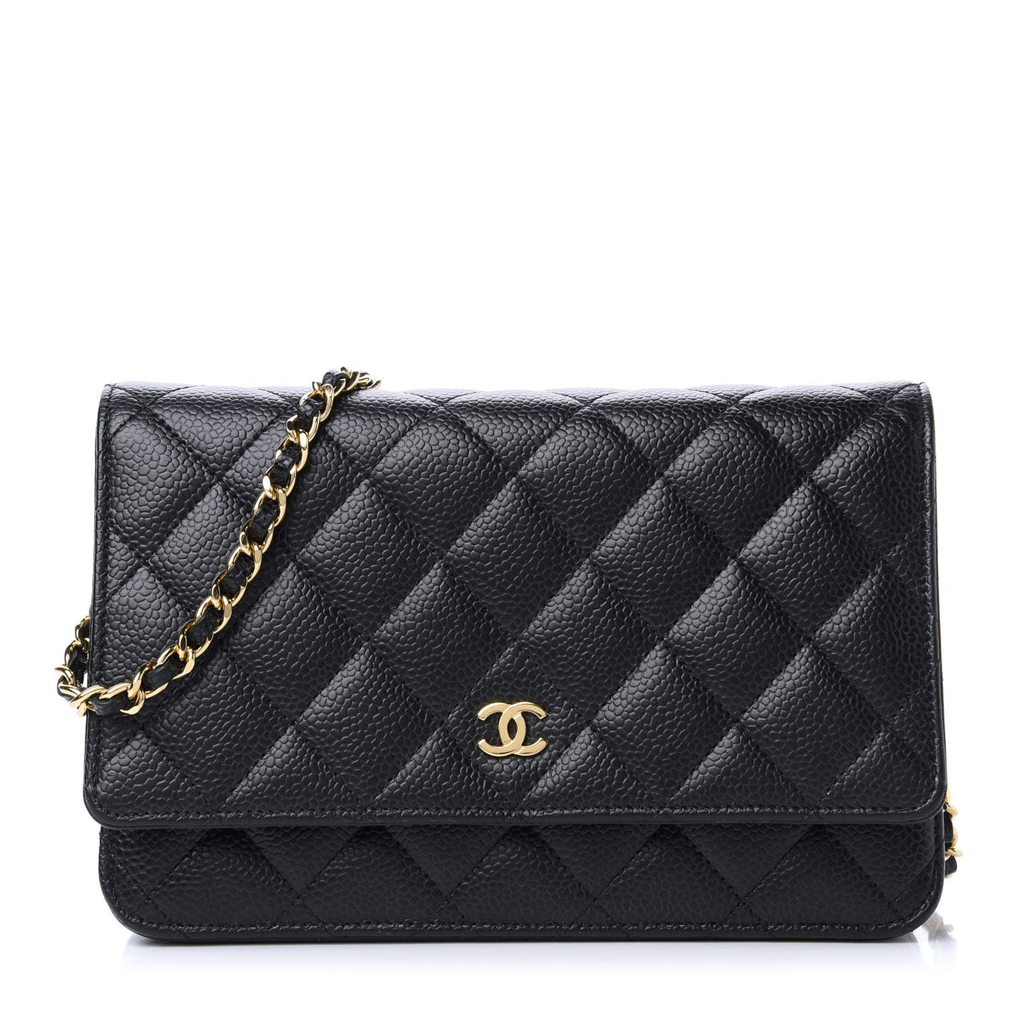 Caviar Quilted Wallet On Chain WOC Black