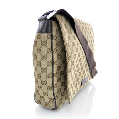 Gucci Monogram Small Flap Messenger Bag Beige Dark Brown 6 of 12