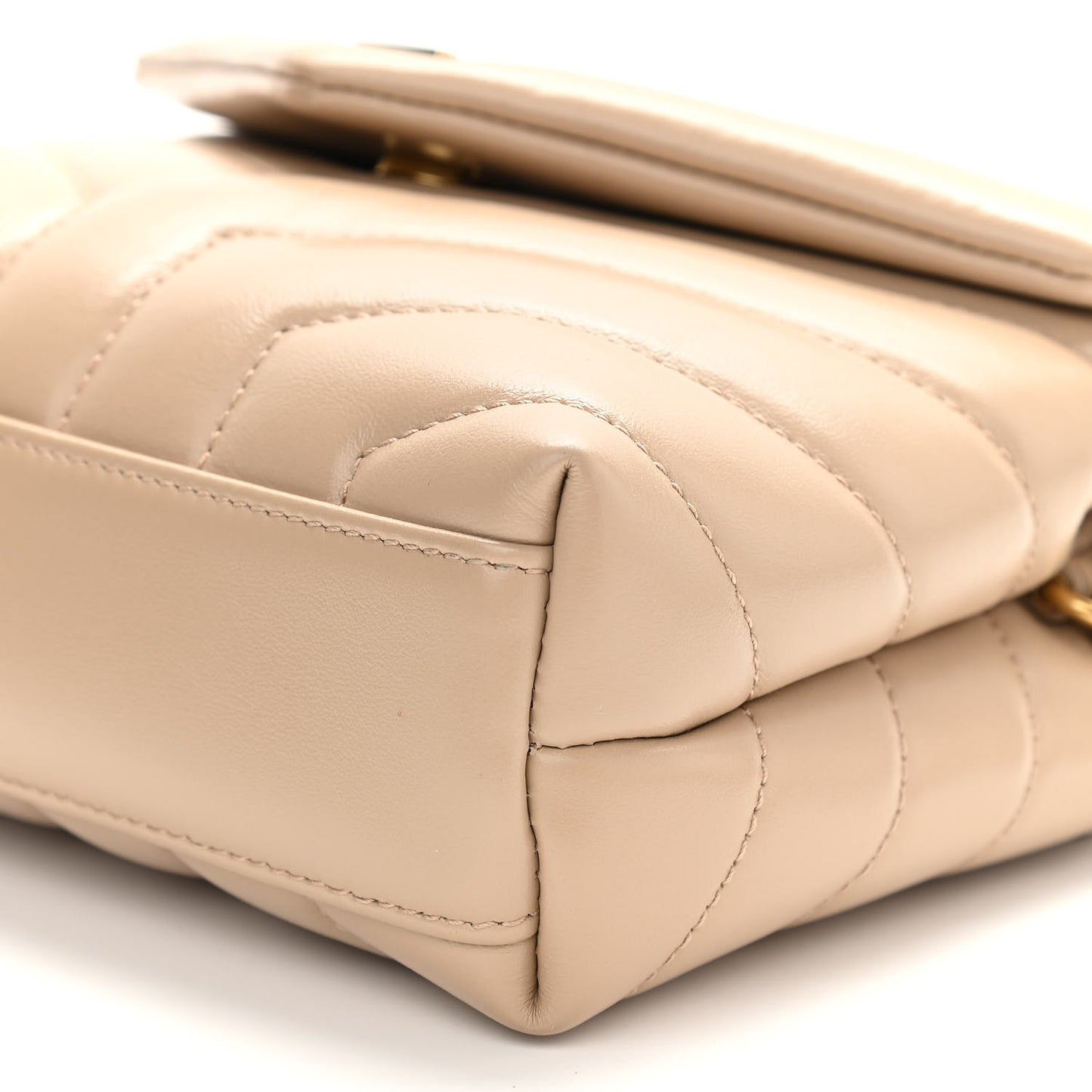 Calfskin Y Quilted Monogram Toy Loulou Crossbody Bag Latte