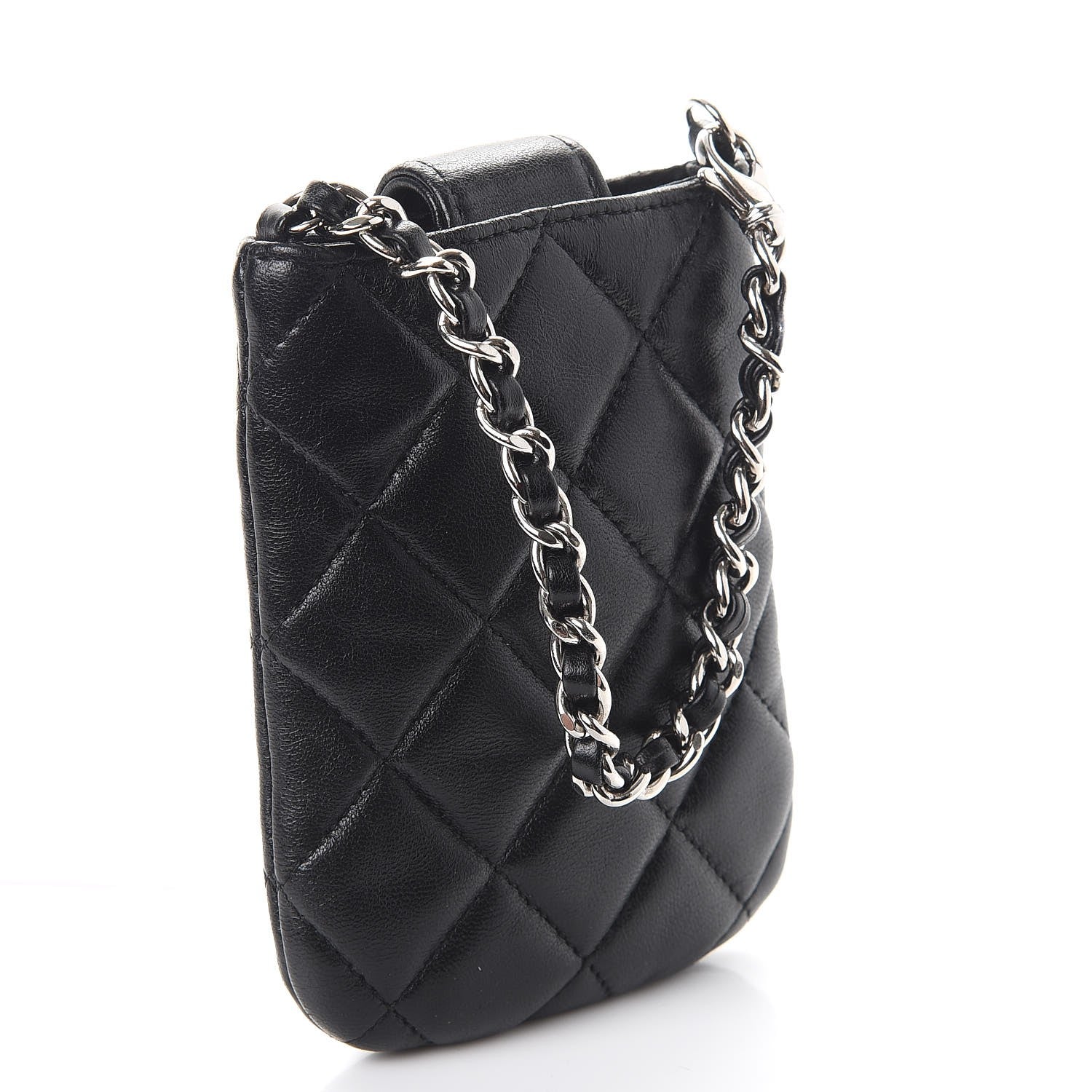 Chanel Lambskin Quilted Phone Case Black 3 of 11
