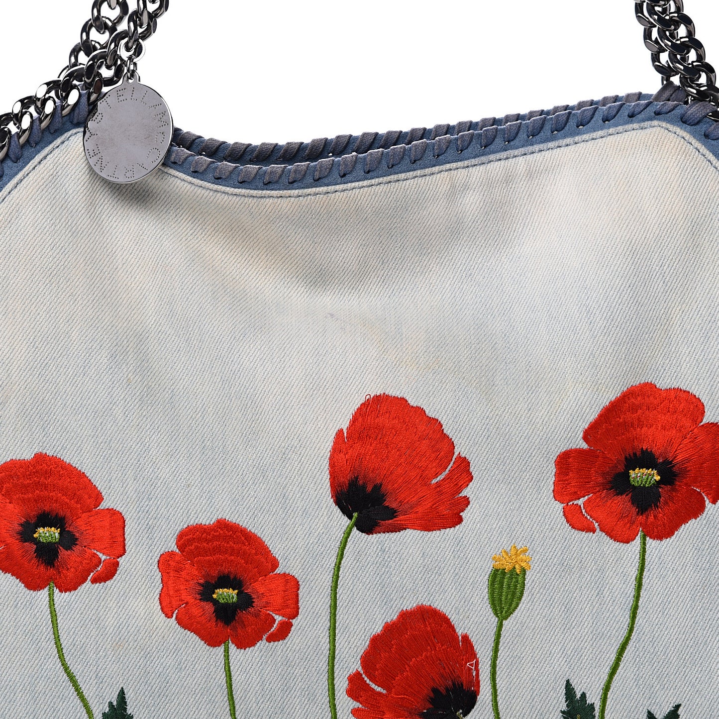 Denim Poppy Small Falabella Tote Blue