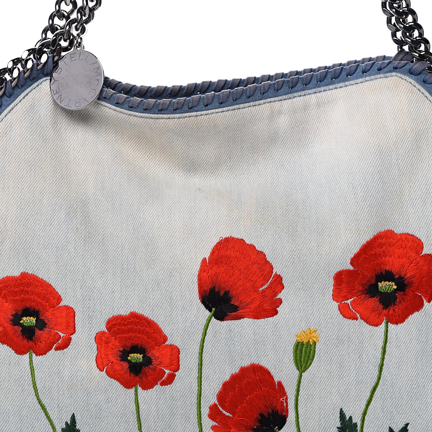 Stella McCartney Denim Poppy Small Falabella Tote Blue 7 of 13