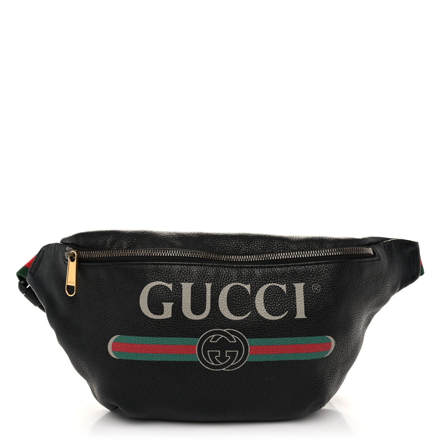 Grained Calfskin Logo Belt Bag Black