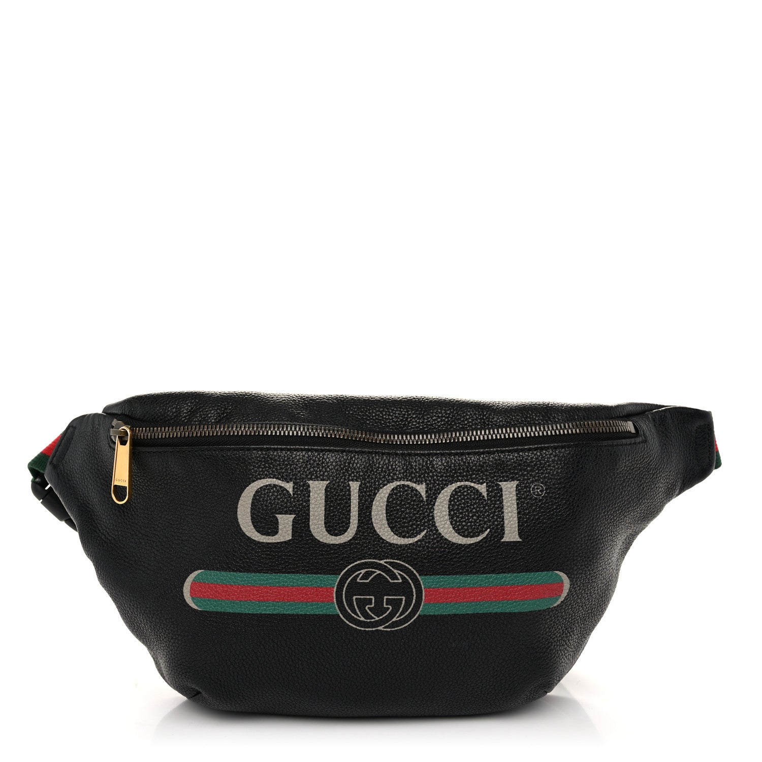 Gucci Grained Calfskin Logo Belt Bag Black 1 of 10