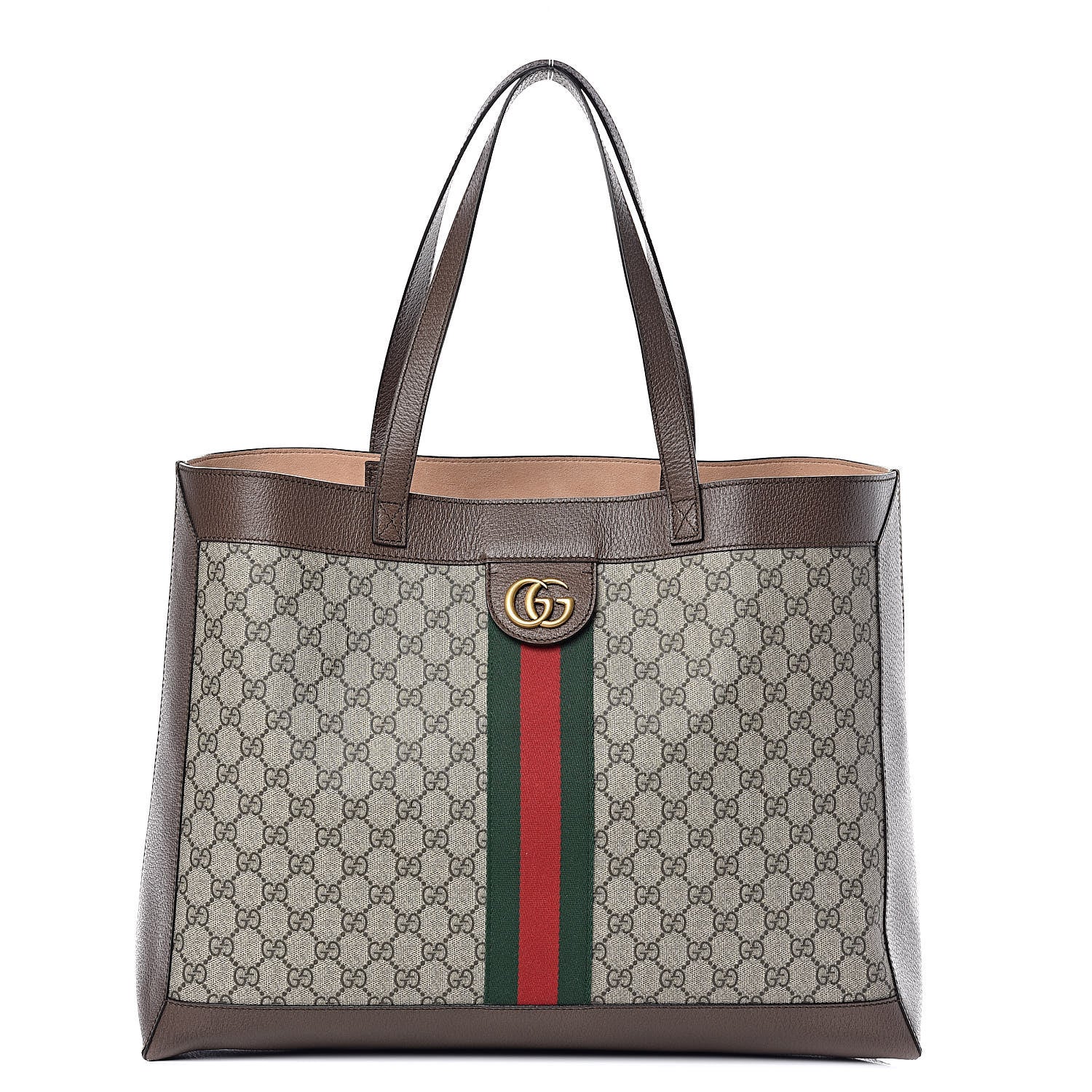 Gucci GG Supreme Monogram Web Ophidia Tote Brown 3 of 10