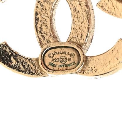 Chanel Crystal Double CC Earrings Gold Black 4 of 4