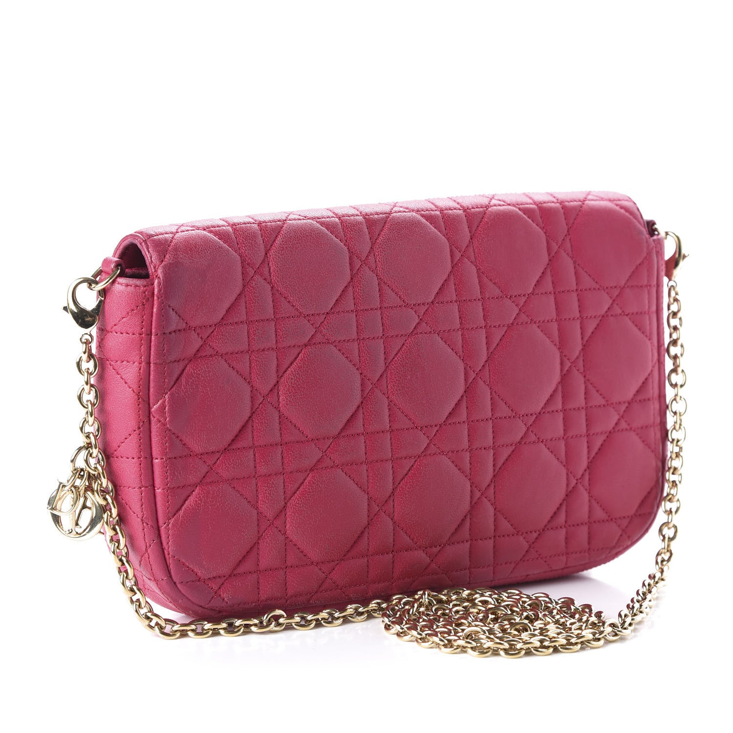 Christian Dior Lambskin Cannage Miss Dior Promenade Pouch Fuchsia 3 of 13