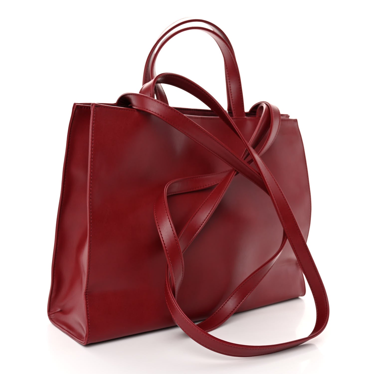 Telfar Vegan Leather Medium Shopping Bag Oxblood 3 of 10