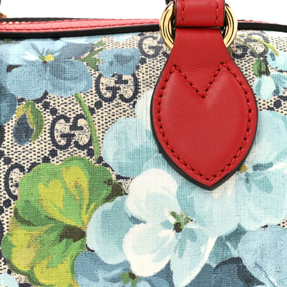Gucci GG Supreme Monogram Blooms Mini Boston Navy Blue Hibiscus 8 of 10