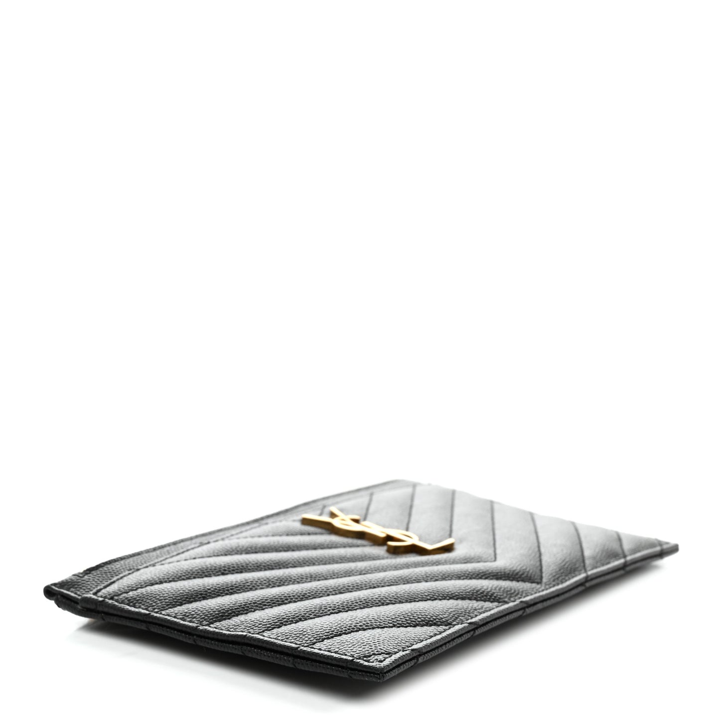 Grain De Poudre Chevron Monogram Bill Pouch Black
