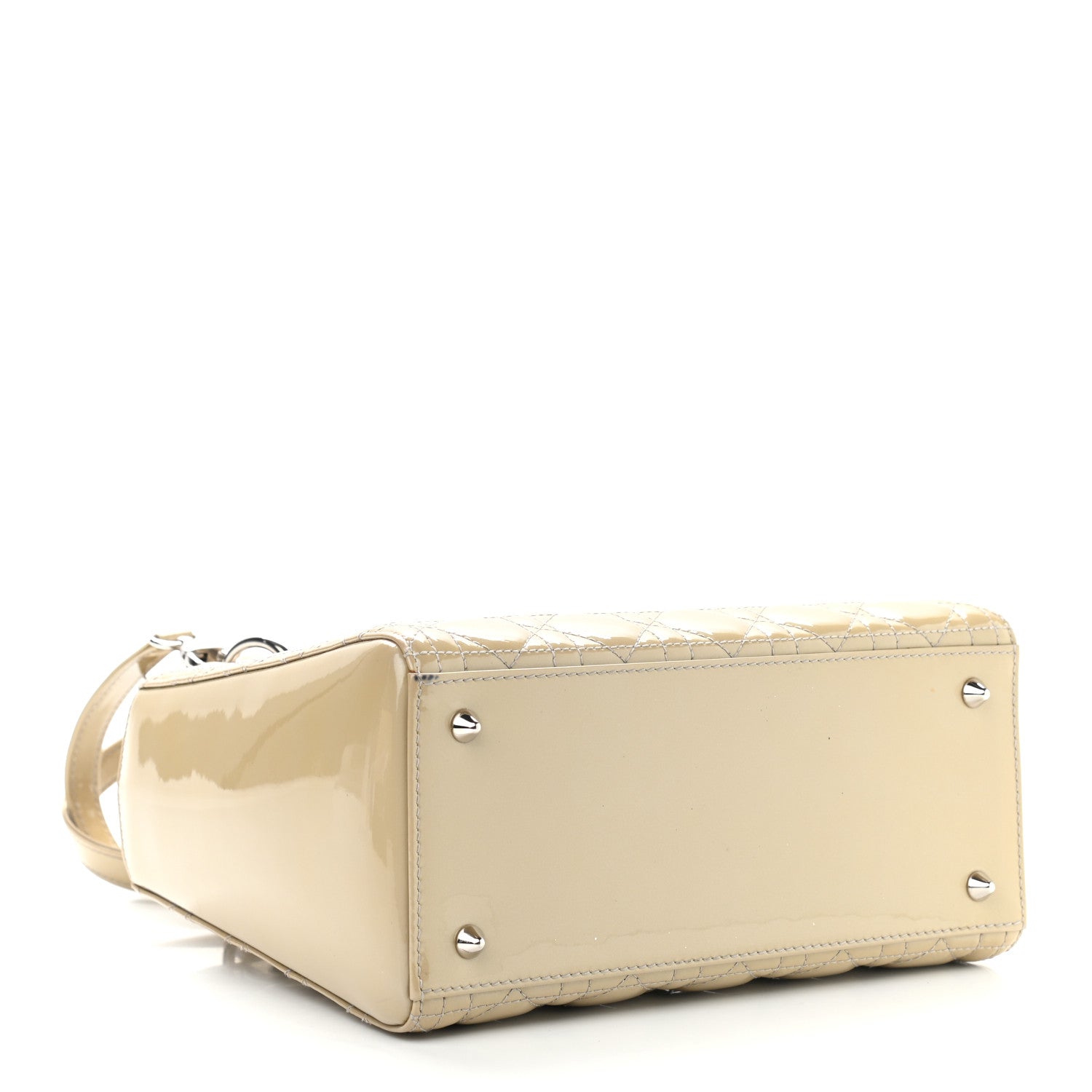Christian Dior Patent Cannage Medium Lady Dior Beige 4 of 12
