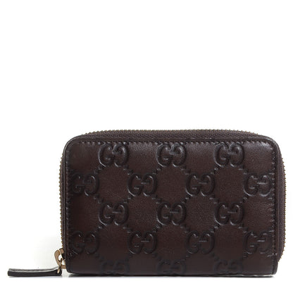 Gucci Guccissima Zip Around Card Case Chocolate 1 of 8