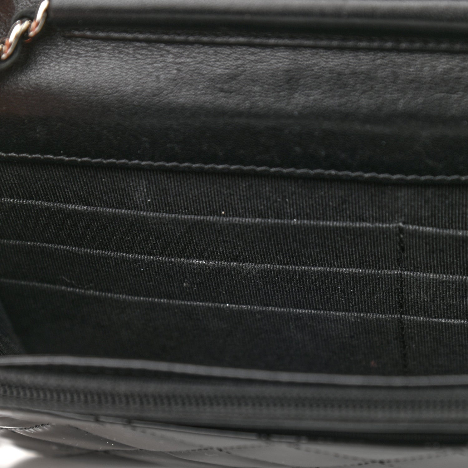 Chanel Patent Quilted Wallet On Chain WOC Black 11 of 13