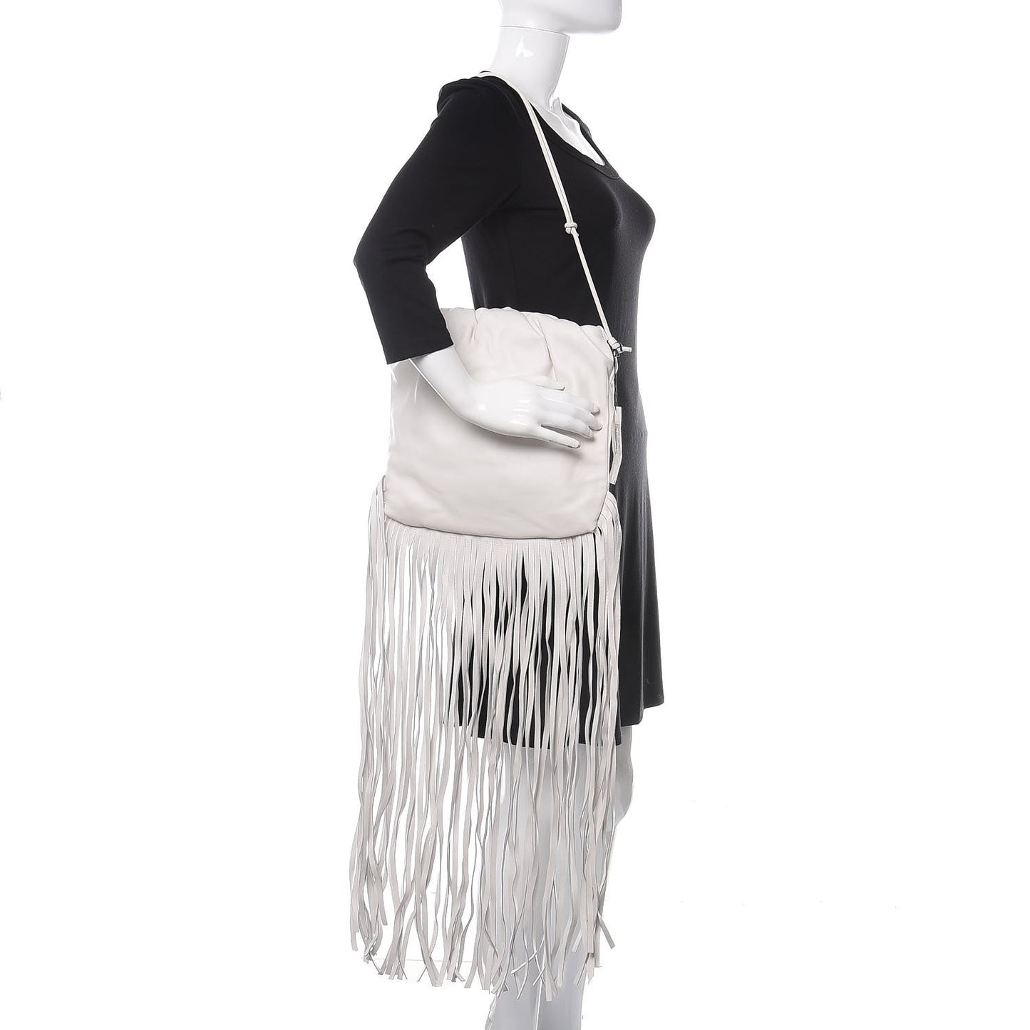 Nappa The Fringe Pouch Shoulder Bag White
